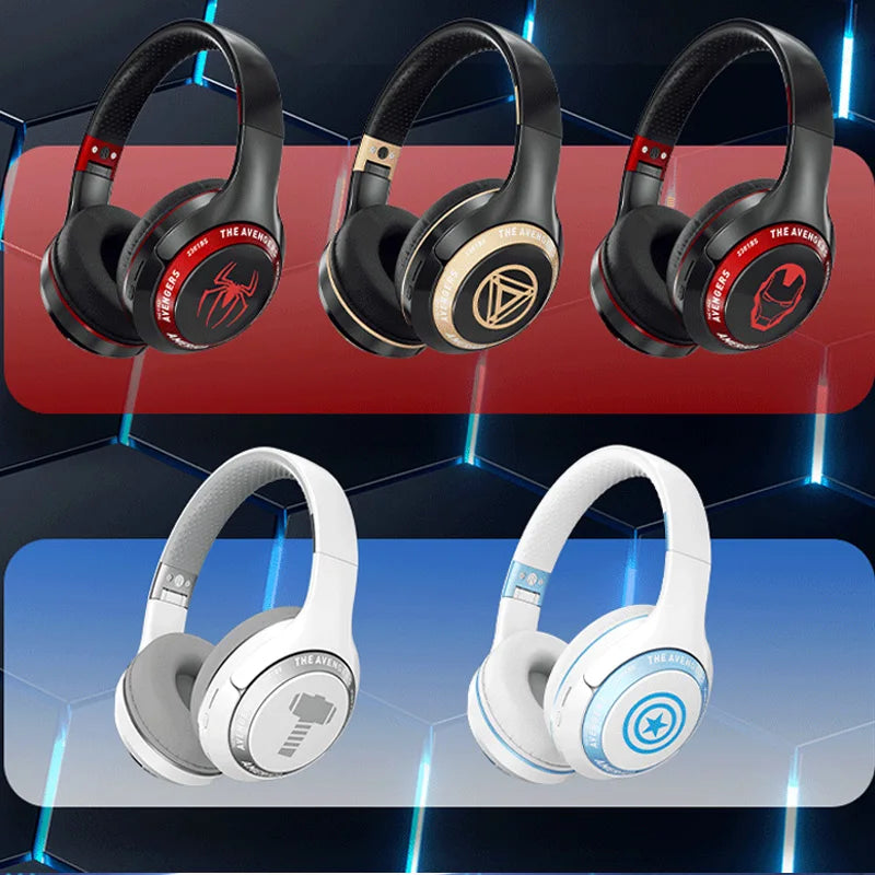 Marvel Spider Man Bluetooth Eagles Over ear Foldable Computer Wireless Headphones Noise Cancellation HIFI Stereo Gaming Headset