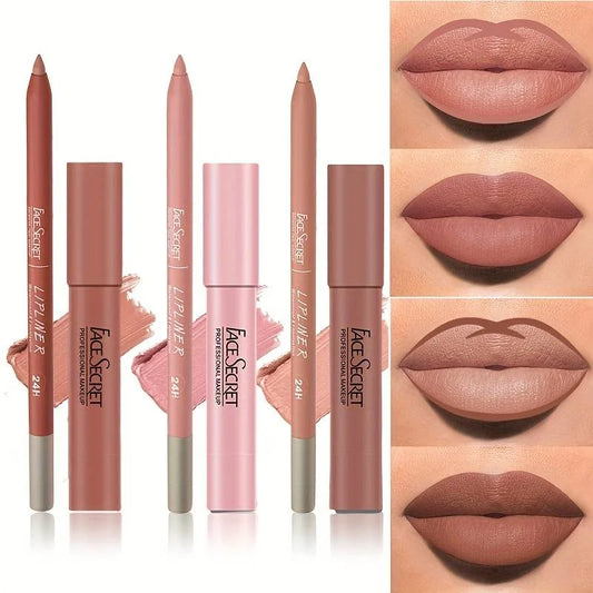 Matte Lipliner&Lipstick Set,Waterproof， Long Lasting Lip Makeup, Soft Matte Color Rendering,Women's Makeup Cosmetics