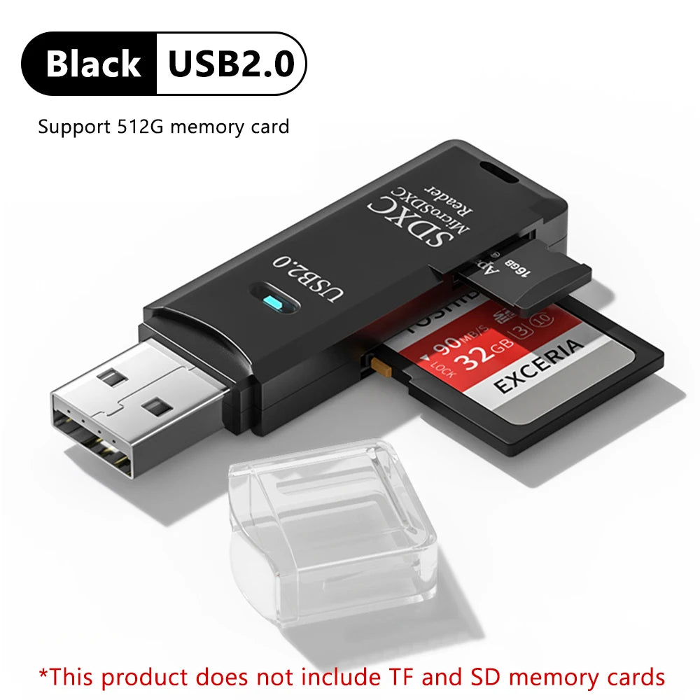 2 in 1 USB 3.0 Card Reader Micro sd card Reader usb adapter High Speed Cardreader TF Memory card For PC Laptop Accessories